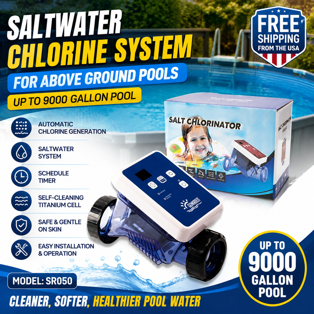 Saltwater Chlorine System for Above Ground Pools Up to 9000 Gallon Pool #SR050